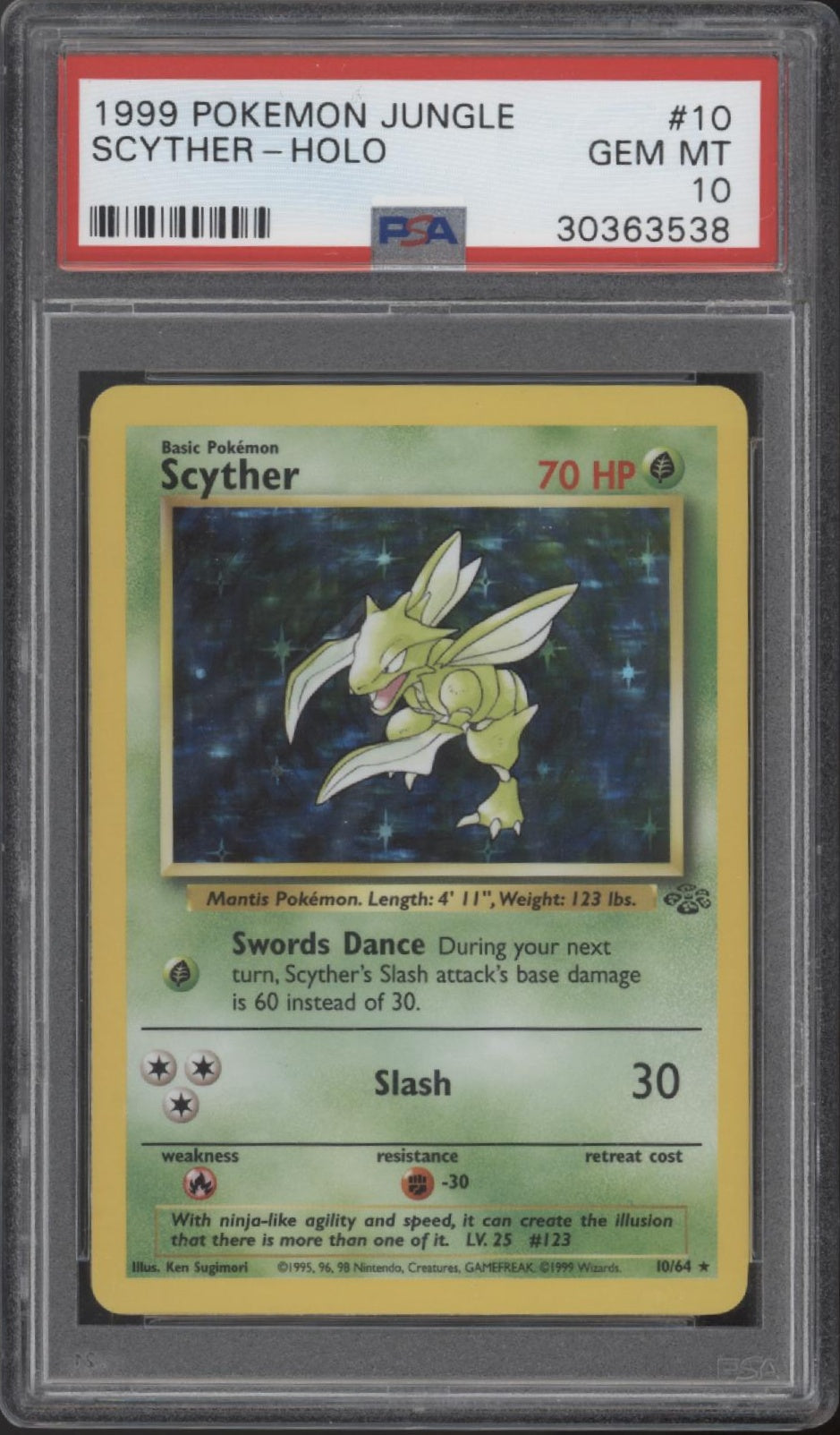 Scyther Pokemon Jungle Holo #10 PSA 10