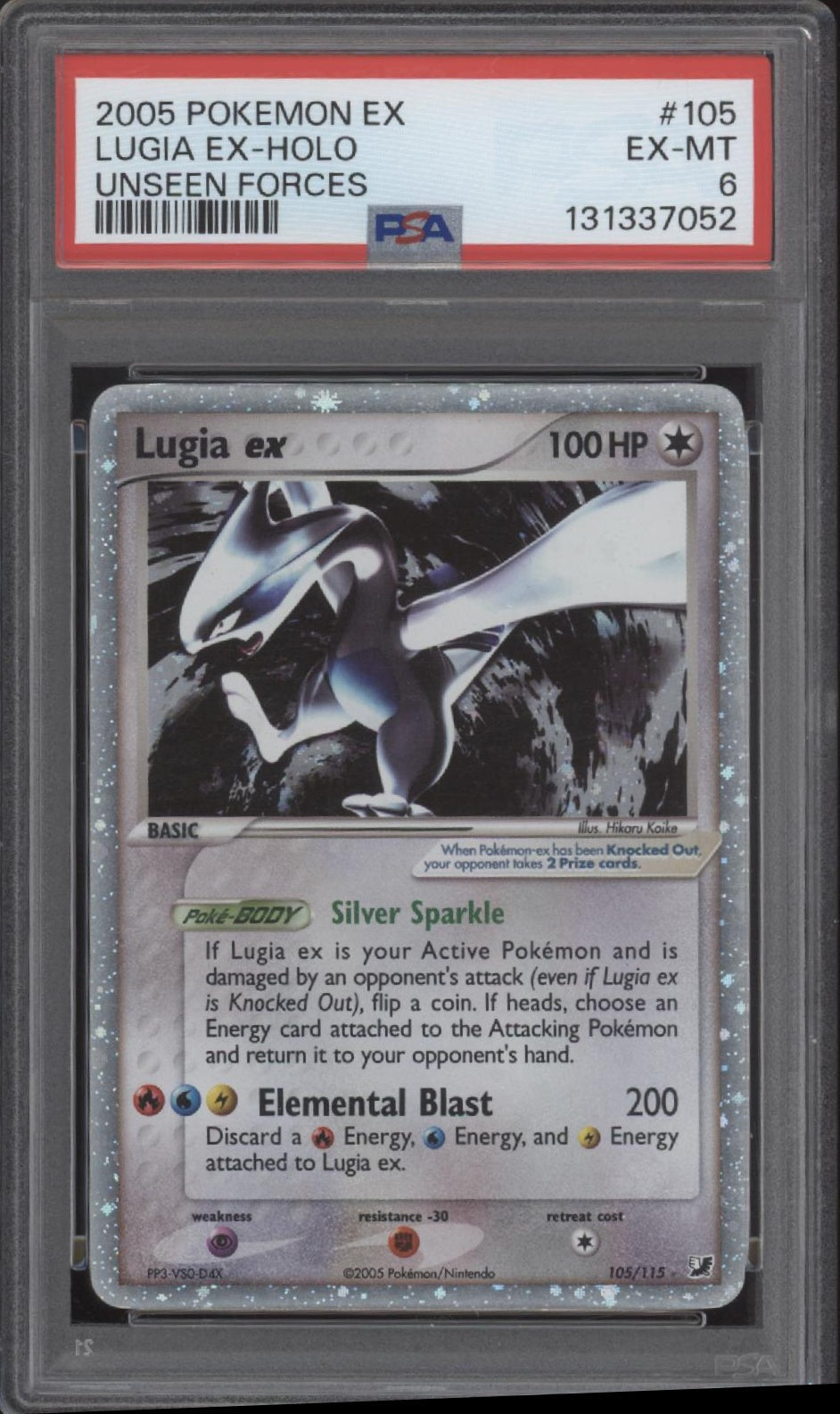 Lugia ex Pokemon Unseen Forces Holo #105 PSA 6
