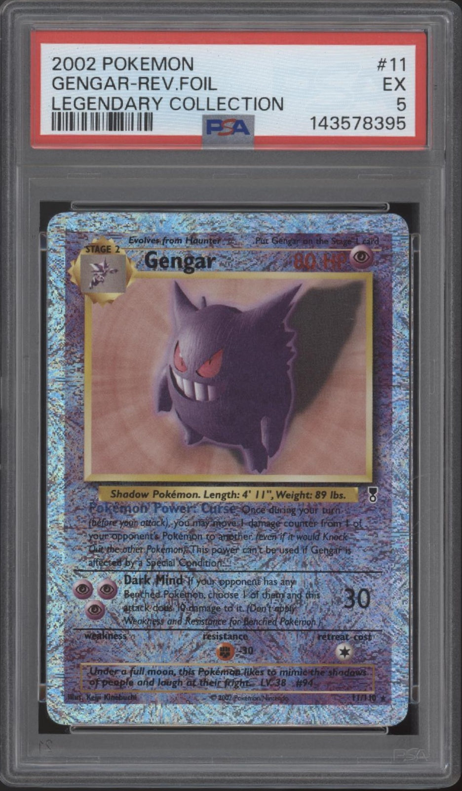 Gengar Pokemon Legendary Collection Reverse Foil #11 PSA 5