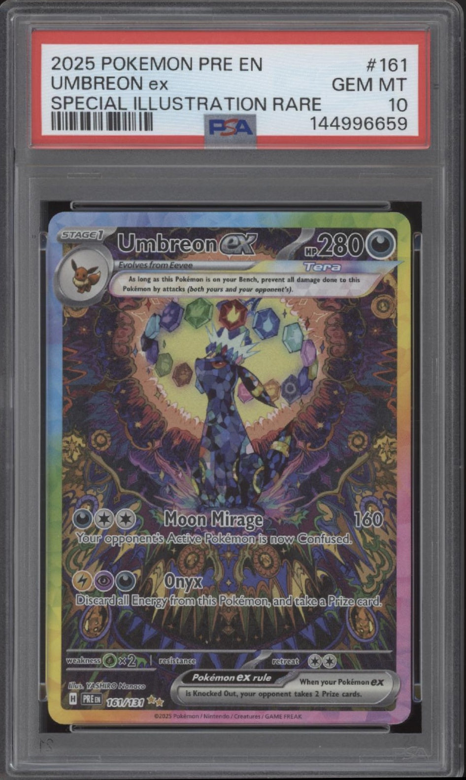 Umbreon ex Pokemon Prismatic Evolutions Special Illustration Rare #161 PSA 10