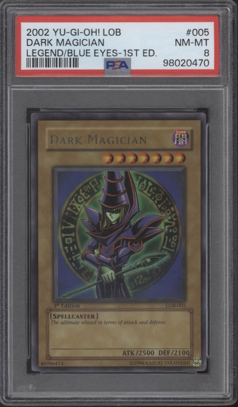 Dark Magician Yu-Gi-Oh! Legend of White Eyes 1st Edition #002 PSA 8