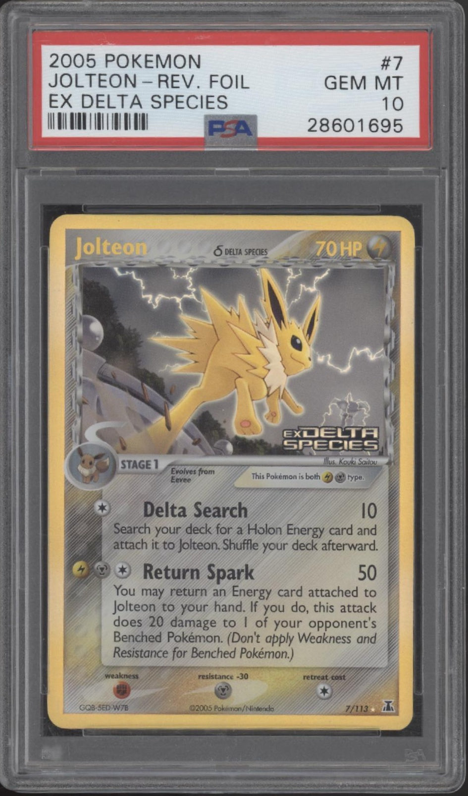 Jolteon Pokemon ex Delta Species Reverse Foil #7 PSA 10