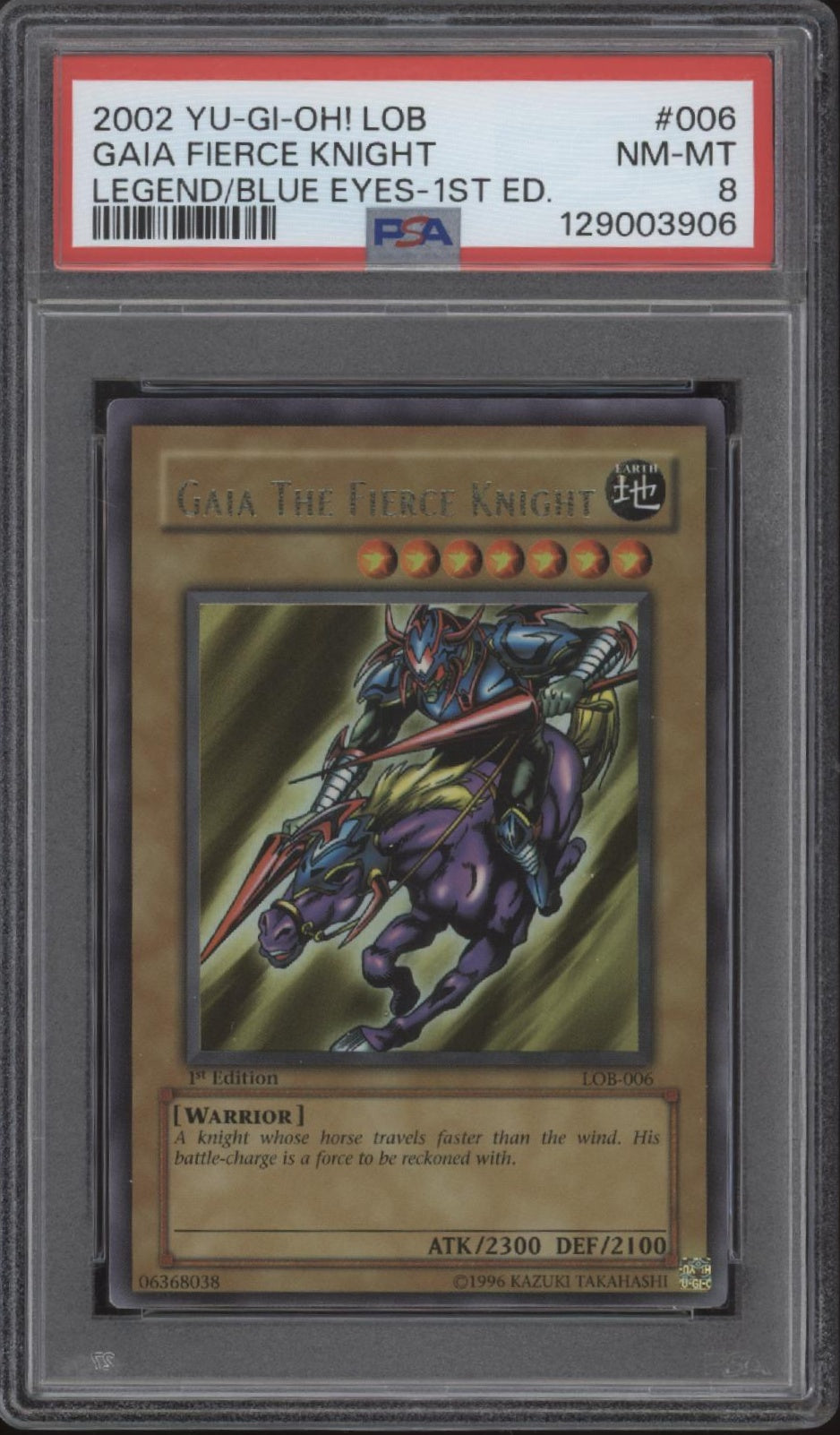 Gaia Fierce Knight Yu-Gi-Oh! Legend of Blue-Eyes White Dragon 1st Ed PSA 8 #2