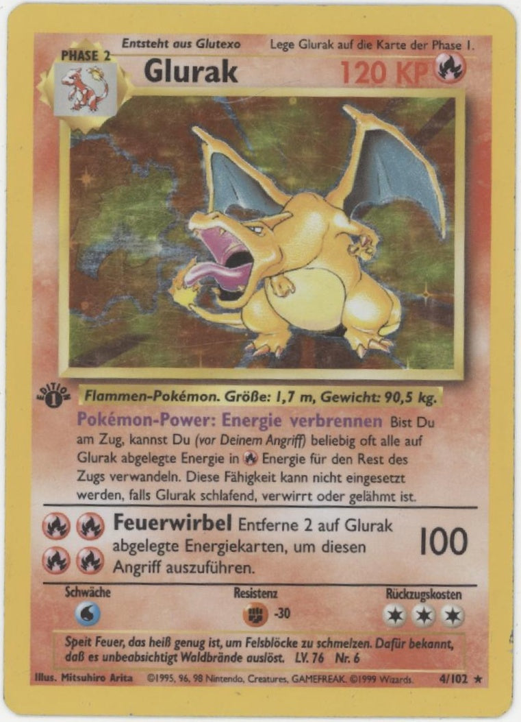 Charizard Pokemon Base Set Holo 1st Edition Holo German #4