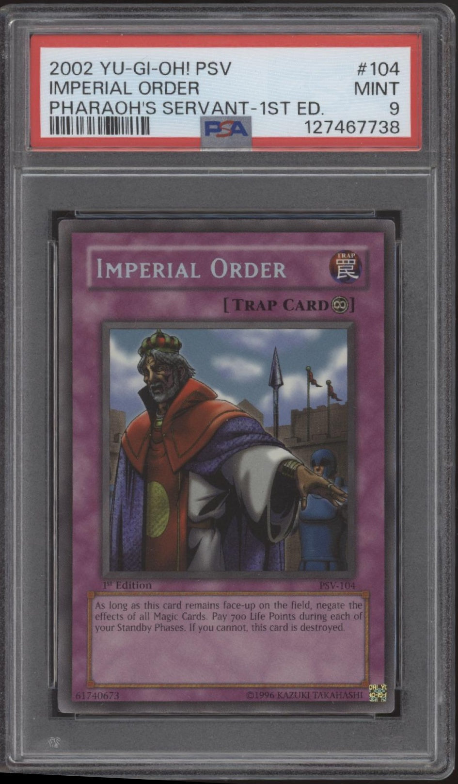 Imperial Order Yu-Gi-Oh! Pharaoh's Servant 1st Edition #104 PSA 9