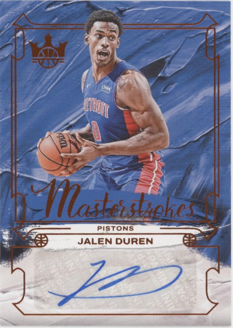 Jalen Duren 2024-25 Panini Court Kings Masterstrokes Orange Auto 40/49 #MS-DUR