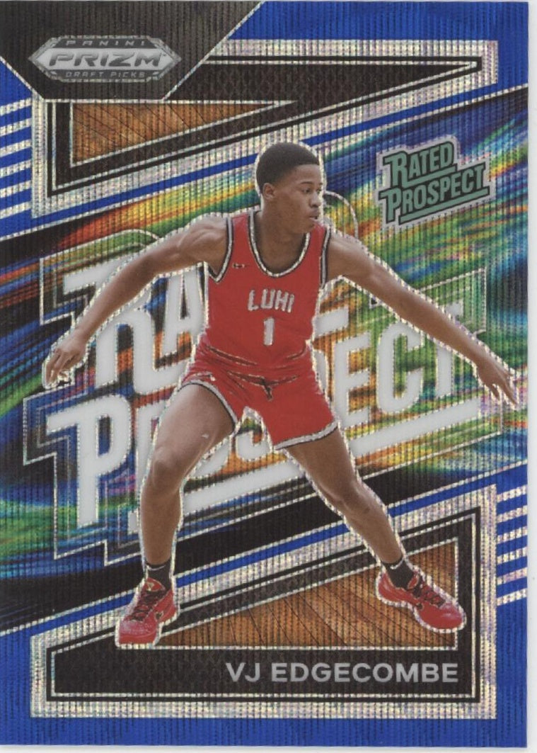 VJ Edgecombe 2024 Prizm Draft Picks Rated Prospect Blue Wave Prizm 165/249 #1