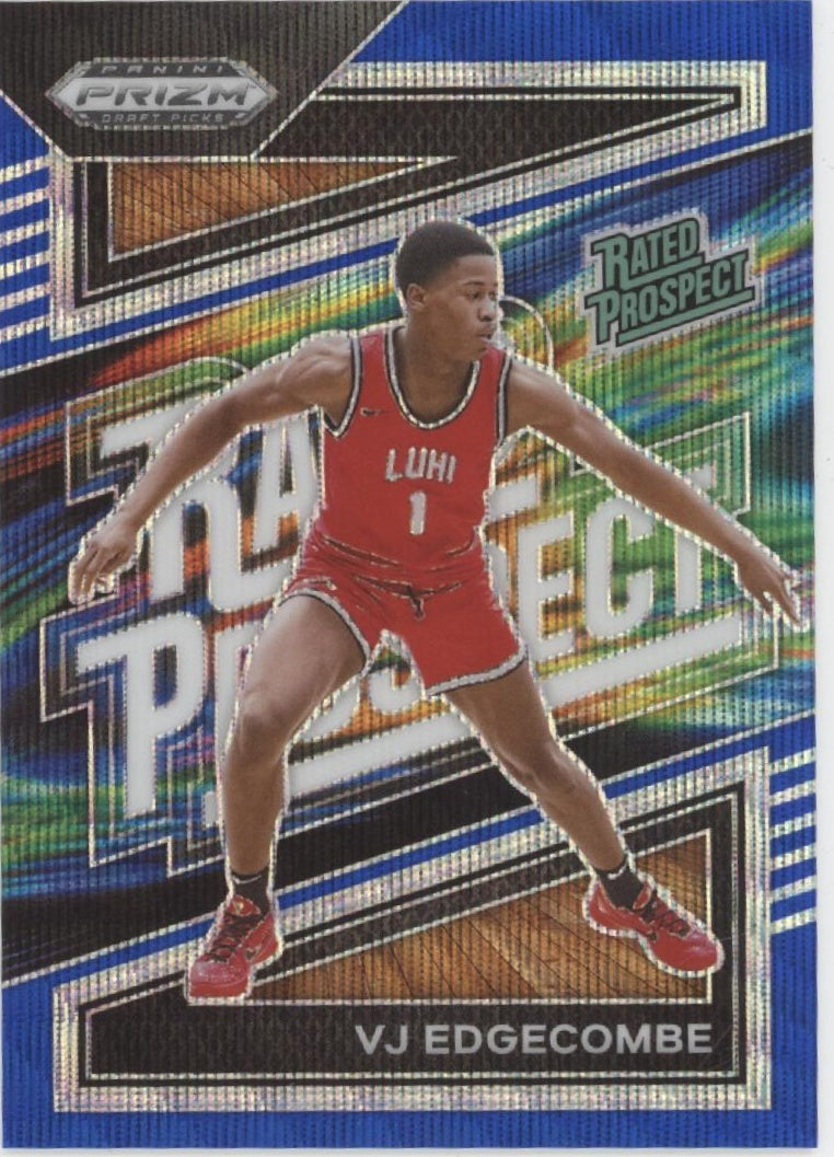VJ Edgecombe 2024 Prizm Draft Picks Rated Prospect Blue Wave Prizm 047/249 #2