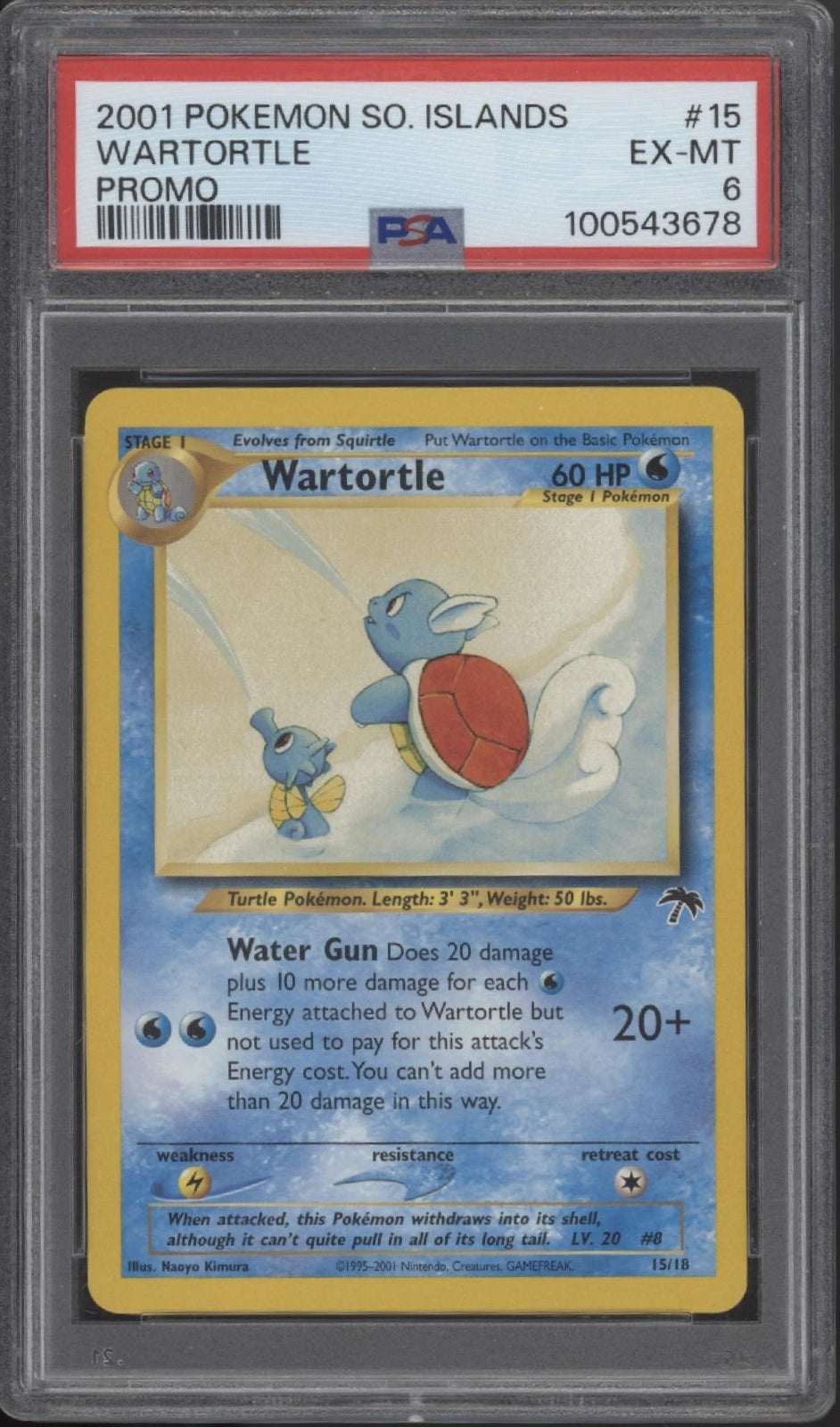 Wartortle Pokemon Southern Islands Promo #15 PSA 6