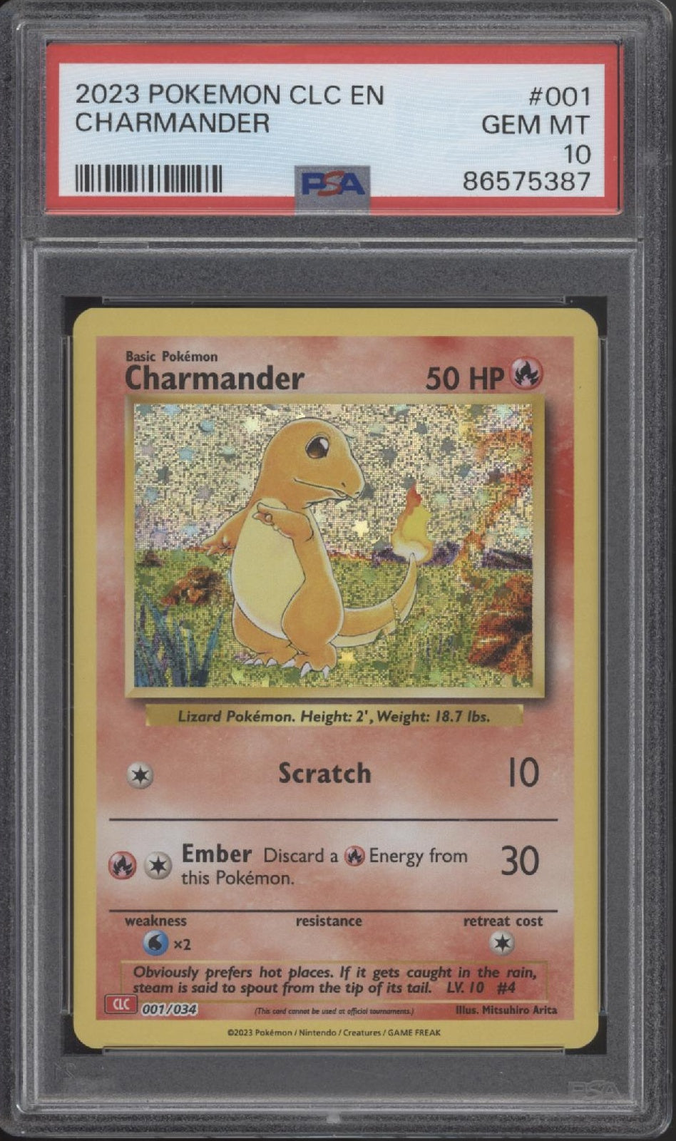 Charmander Pokemon Classic Collection Charizard #001 PSA 10