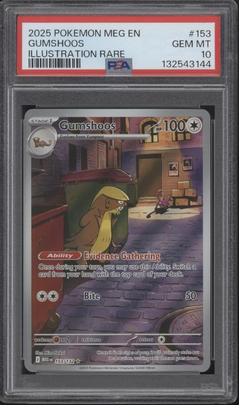 Gumshoos Pokemon Mega Evolution Illustration Rare #153 PSA 10