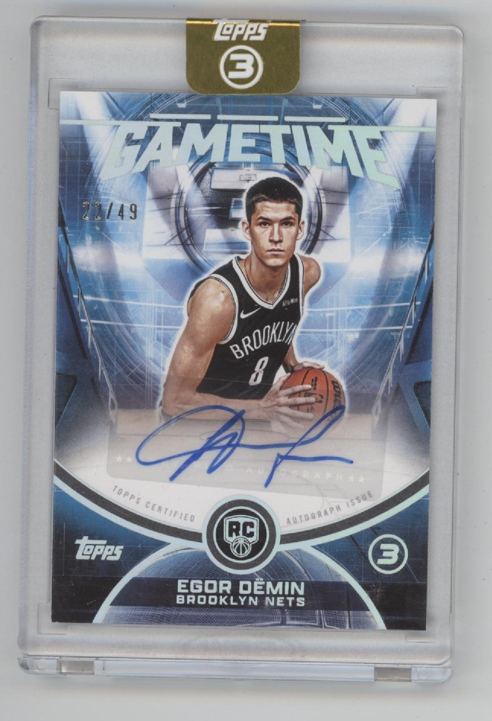 Egor Demin 2026 Topps 3 Gametime RC Auto 22/49 #GT-ED