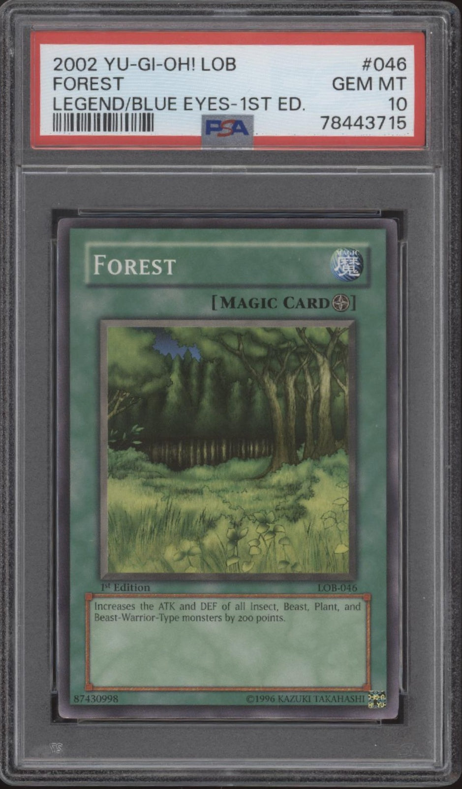 Forest Yu-Gi-Oh! LOB 1st Edition #046 PSA 10 #3