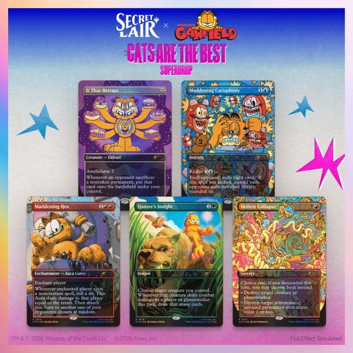 Magic the Gathering: Secret Lair x Garfield: Our Only Thought is to Entertain You Foil Edition