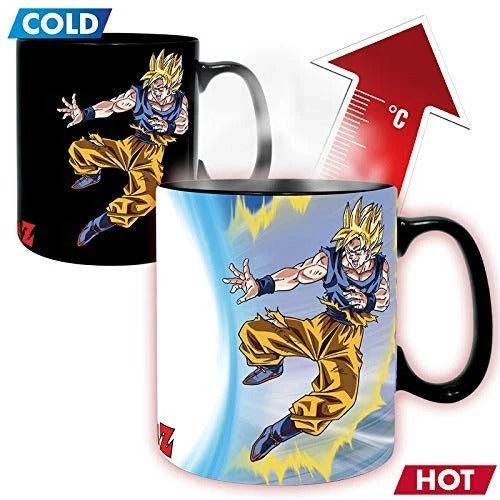 Dragon Ball Z Goku & Buu Heat Changing Mug and Coaster Set (Black)