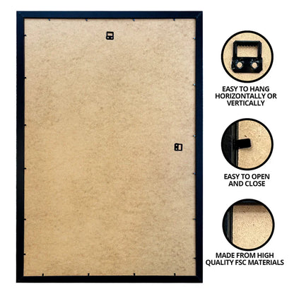 Wooden Black Picture Frame - Maxi - 61 x 91.5cm