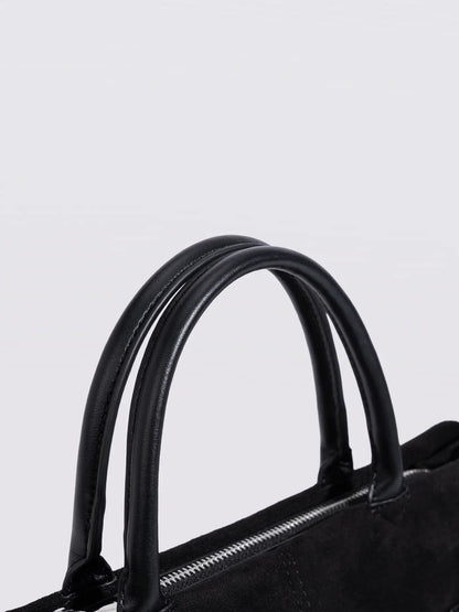 Suede Shopper with Adjustable Strap