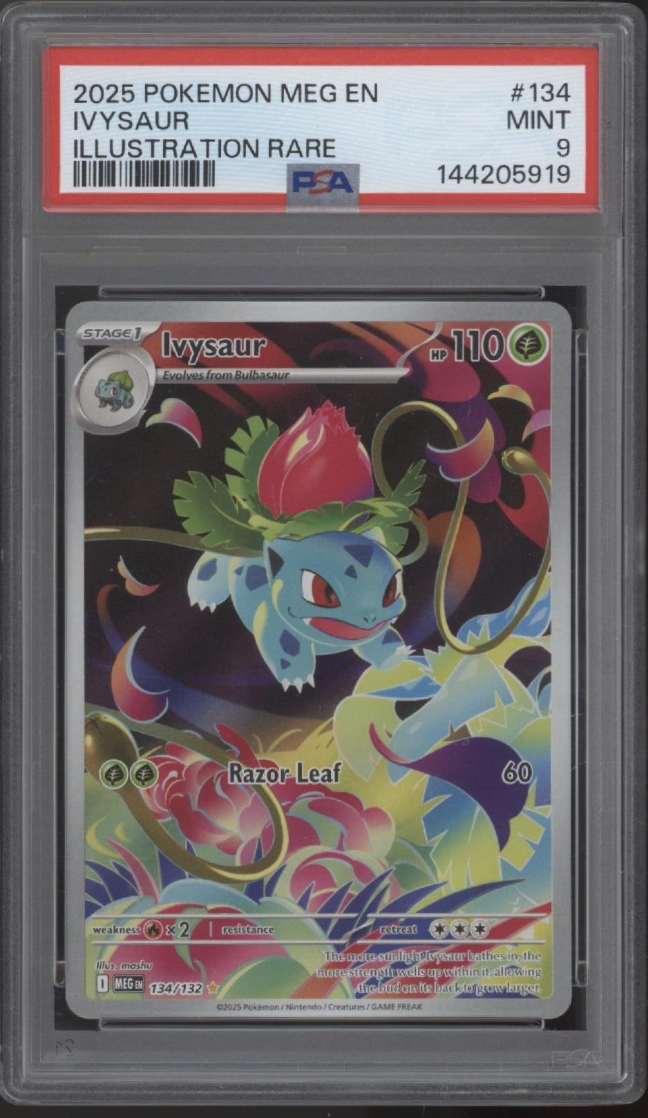 Ivysaur Pokemon Mega Evolution Illustration Rare #134 PSA 9