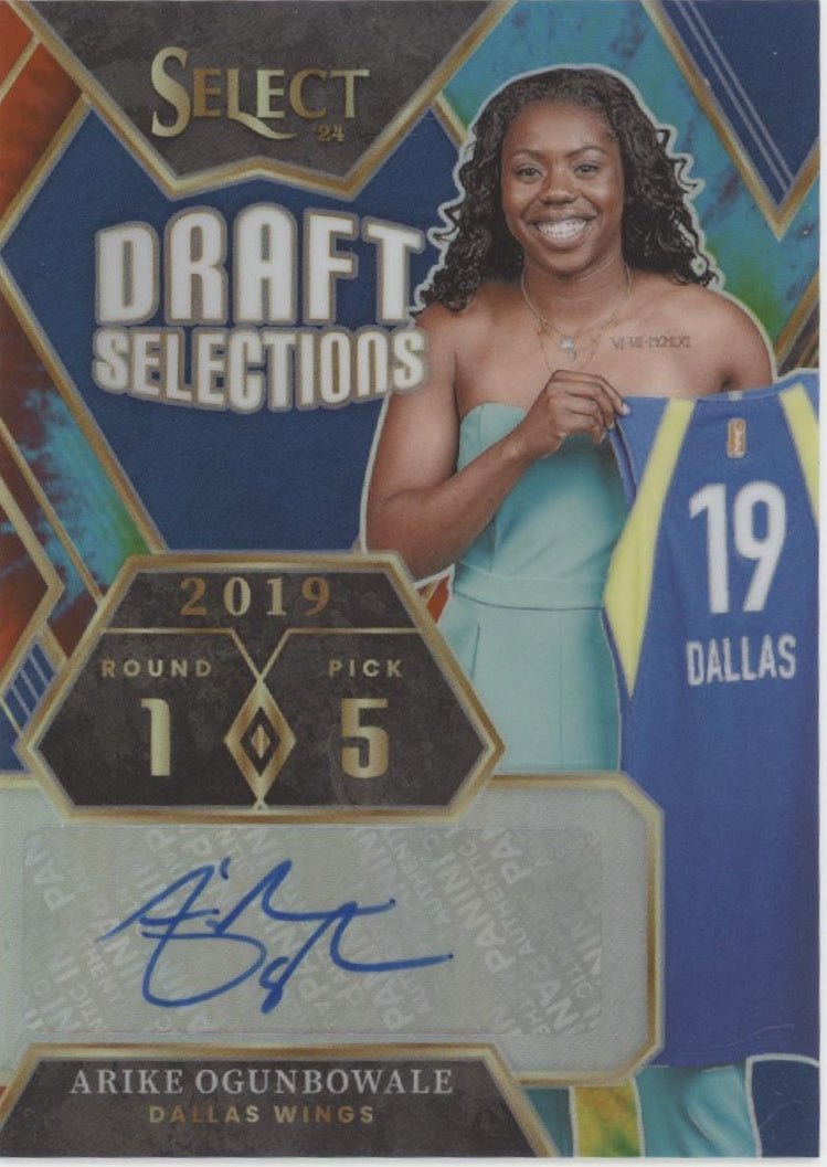 Arike Ogunbowale 2024 Panini WNBA Select Draft Selections Tie Dye Prizm Auto /25